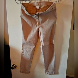 Crop stretch pants, worn 1 time, tan, XL